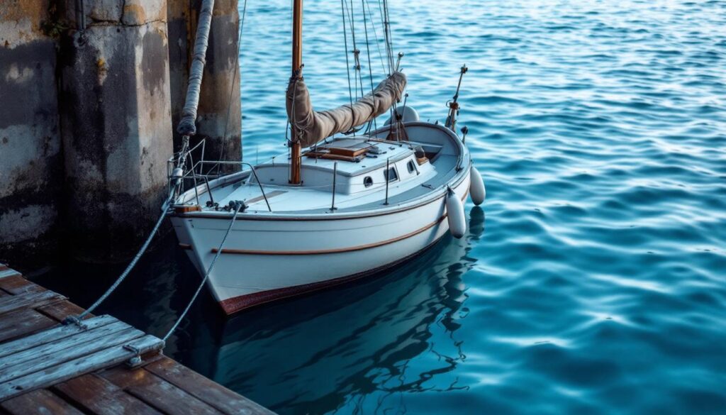 How buoyancy supports mooring longevity 2 A photograph of a serene harbor scene featuring a well-moored boat