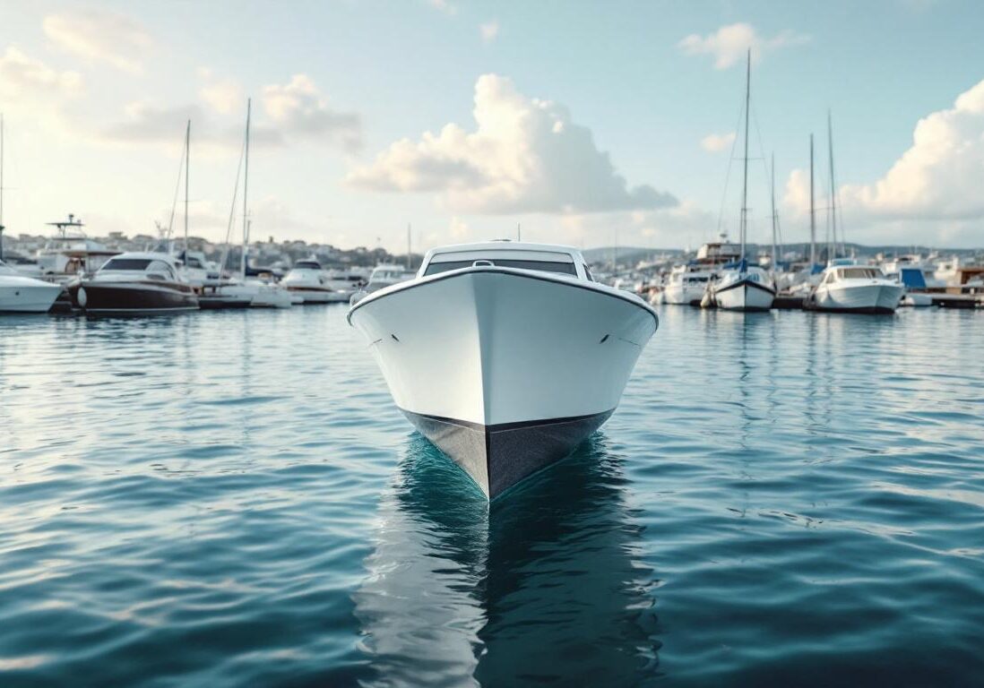 A photograph of a buoyant vessel gently swaying at its mooring